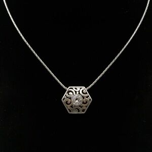 Brighton Deco Collection Swarovski Solitaire Reversible Hexagon Necklace